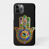 Kleurrijke bloemblaadjes turquoise derde oog hamsa Case-Mate iPhone case (Achterkant)