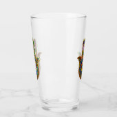 Kleurrijke bloemblaadjes turquoise derde oog hamsa glas (Links)