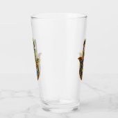 Kleurrijke bloemblaadjes turquoise derde oog hamsa glas (Rechts)