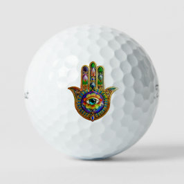 Kleurrijke bloemblaadjes turquoise derde oog hamsa golfballen
