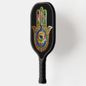 Kleurrijke bloemblaadjes turquoise derde oog hamsa pickleball paddle (Links)