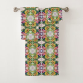 Kleurrijke bloemblaadjes Waterverf Patroon Schilde Bad Handdoek