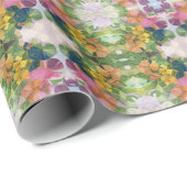 Kleurrijke bloemblaadjes Waterverf Patroon Schilde Cadeaupapier (Rol Hoek)