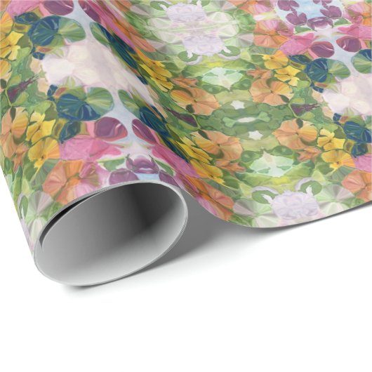 Kleurrijke bloemblaadjes Waterverf Patroon Schilde Cadeaupapier (Rol Hoek)