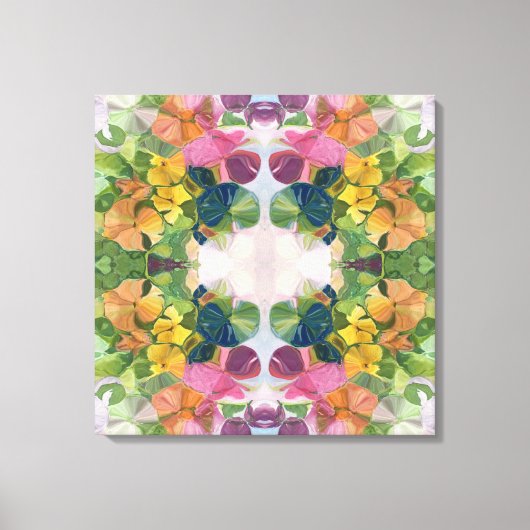 Kleurrijke bloemblaadjes Waterverf Patroon Schilde Canvas Afdruk (Voorkant)