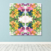 Kleurrijke bloemblaadjes Waterverf Patroon Schilde Canvas Afdruk (Insitu (Houten vloer))