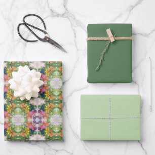 Kleurrijke bloemblaadjes Waterverf Patroon Schilde Inpakpapier Vel