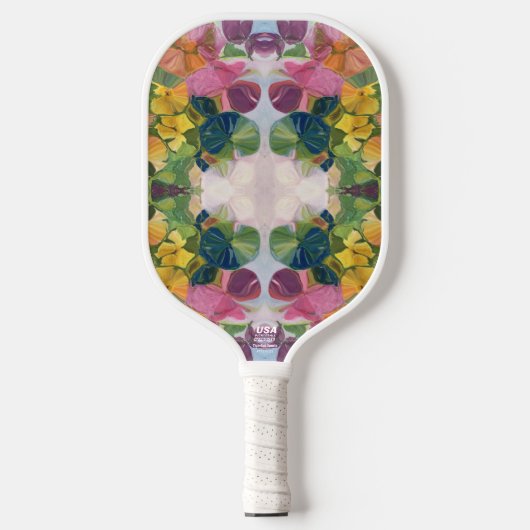Kleurrijke bloemblaadjes Waterverf Patroon Schilde Pickleball Paddle (Voorkant)