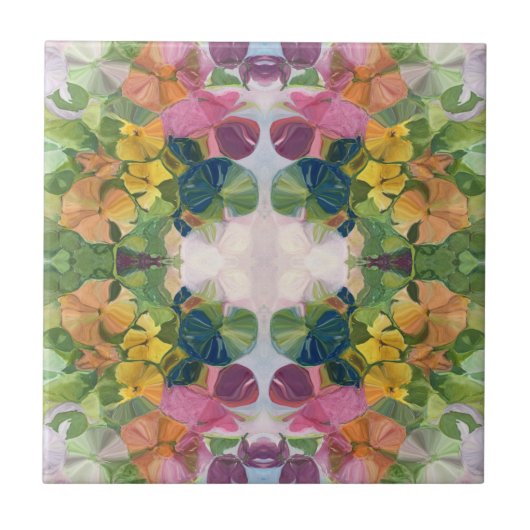 Kleurrijke bloemblaadjes Waterverf Patroon Schilde Tegeltje (Voorkant)