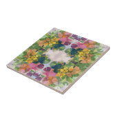 Kleurrijke bloemblaadjes Waterverf Patroon Schilde Tegeltje (Zijkant)