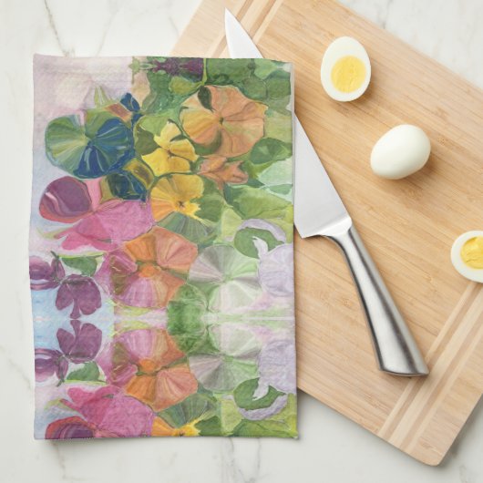 Kleurrijke bloemblaadjes Waterverf Patroon Schilde Theedoek (Quarter Fold)