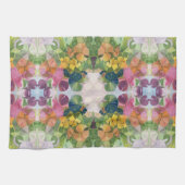 Kleurrijke bloemblaadjes Waterverf Patroon Schilde Theedoek (Horizontaal)