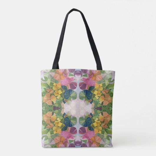 Kleurrijke bloemblaadjes Waterverf Patroon Schilde Tote Bag (Achterkant)