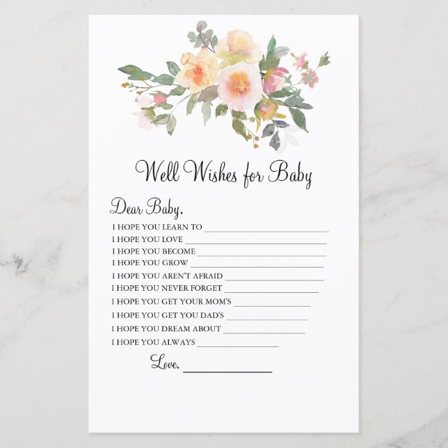 KLEURRIJKE BLOEMBOEKET GOED WENSEN VOOR BABY GAME (Voorkant)