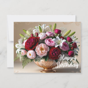 Kleurrijke bloemboeket voor verjaardag briefkaart