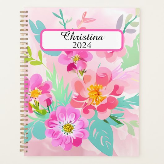 Kleurrijke bloemboeketplanner planner (Voorkant)