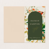 Kleurrijke  bloemboog visitekaartje (Buitenkant ongevouwen)