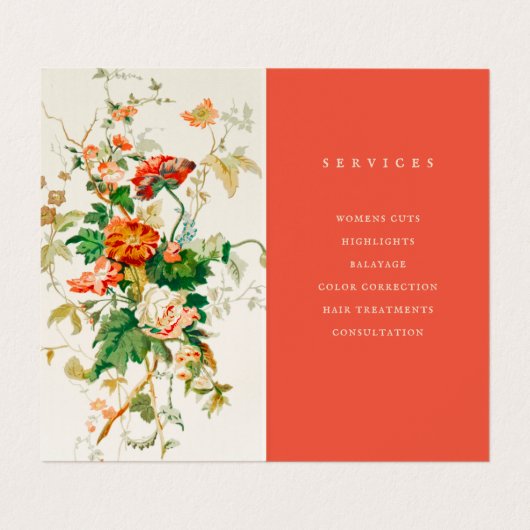 Kleurrijke  bloemboog visitekaartje (Binnenkant ongevouwen)