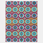 Kleurrijke Bloemcirkels Bohemen Fleece Deken (Voorkant)