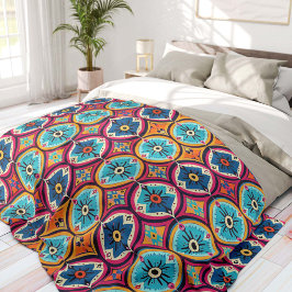 Kleurrijke Bloemcirkels Bohemen Fleece Deken