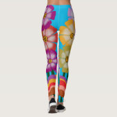 kleurrijke bloemcluster leggings (Achterkant)