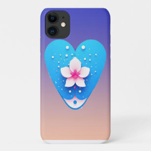 Kleurrijke bloemcompositie op blauwe achtergrond Case-Mate iPhone case