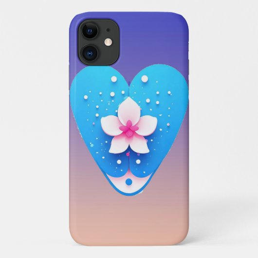 Kleurrijke bloemcompositie op blauwe achtergrond Case-Mate iPhone case (Achterkant)