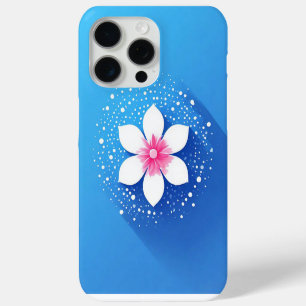 Kleurrijke bloemcompositie op blauwe achtergrond iPhone 15 pro max hoesje
