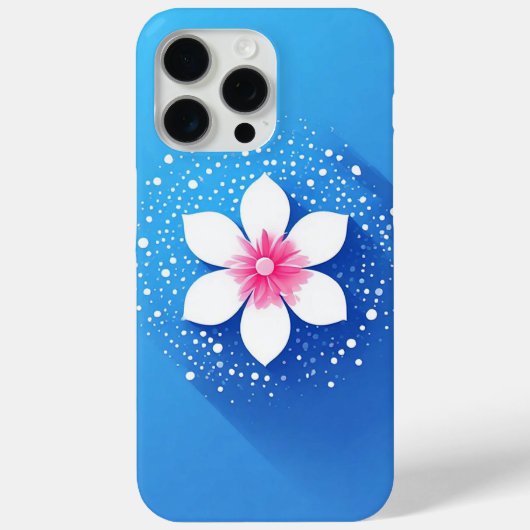 Kleurrijke bloemcompositie op blauwe achtergrond Case-Mate iPhone case (Achterkant)