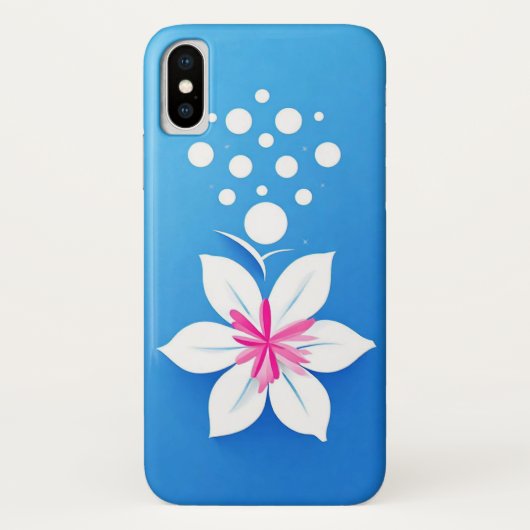 Kleurrijke bloemcompositie op blauwe achtergrond Case-Mate iPhone case (Achterkant)
