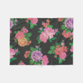 kleurrijke bloemdecoratieve roos fleece deken (Voorkant (Horizontaal))