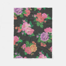 kleurrijke bloemdecoratieve roos fleece deken