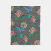 kleurrijke bloemdecoratieve roos fleece deken (Voorkant)