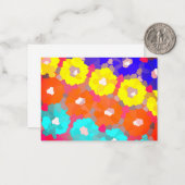 kleurrijke bloemdruk notitiekaartje (Voorkant / Achterkant in situ)