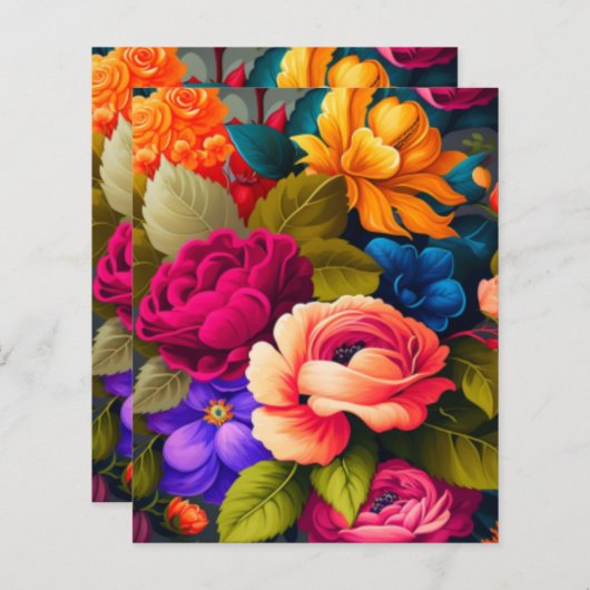 Kleurrijke bloemen (Voorkant / Achterkant)