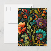 Kleurrijke bloemen3D effect achtergrond Briefkaart (Voorkant / Achterkant)