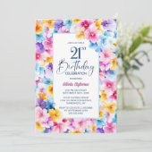 Kleurrijke Bloemen 21ste Verjaardagsfeest Kaart (Staand voorkant)
