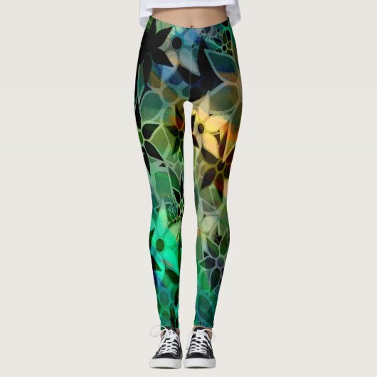 Kleurrijke Bloemen #2 Leggings (Voorkant)