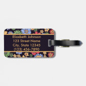 Kleurrijke bloemen aan Personaliseer en Adres Bagagelabel (Achterkant horizontaal)