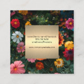 Kleurrijke bloemen achtergrond vierkante visitekaartje (Achterkant)