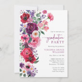 Kleurrijke Bloemen Afstudeerfeest Kaart (Voorkant)