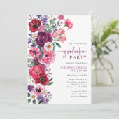 Kleurrijke Bloemen Afstudeerfeest Kaart (Staand voorkant)