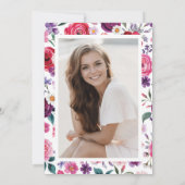 Kleurrijke Bloemen Afstudeerfeest Kaart (Achterkant)