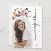 Kleurrijke Bloemen Afstuderen Aankondiging (Voorkant)