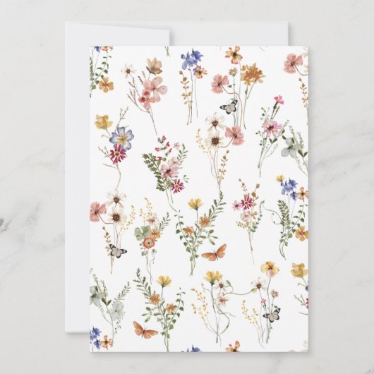 Kleurrijke Bloemen Afstuderen Aankondiging (Achterkant)