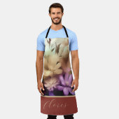 Kleurrijke Bloemen All-Over Print Schort (Gedragen)