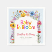 Kleurrijke Bloemen Baby in Bloom Baby shower serve Servet (Voorkant)