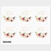 Kleurrijke bloemen, Baby shower Ronde Sticker (Vel)