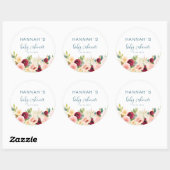 Kleurrijke bloemen, Baby shower Ronde Sticker (Vel)