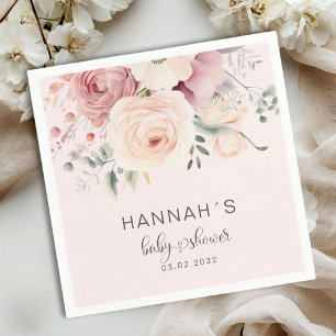 Kleurrijke bloemen, Baby shower Servet